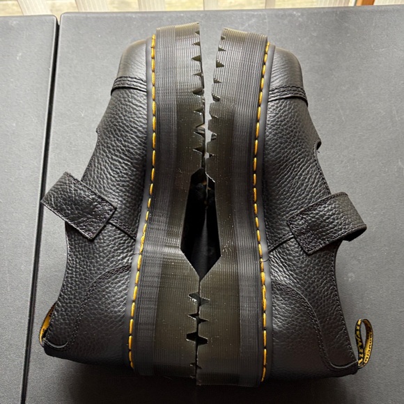 NWOT-Dr. Martens Addina Flower Black Leather Buckle Mary Jane Dress Shoes Size 9 - Picture 4 of 7